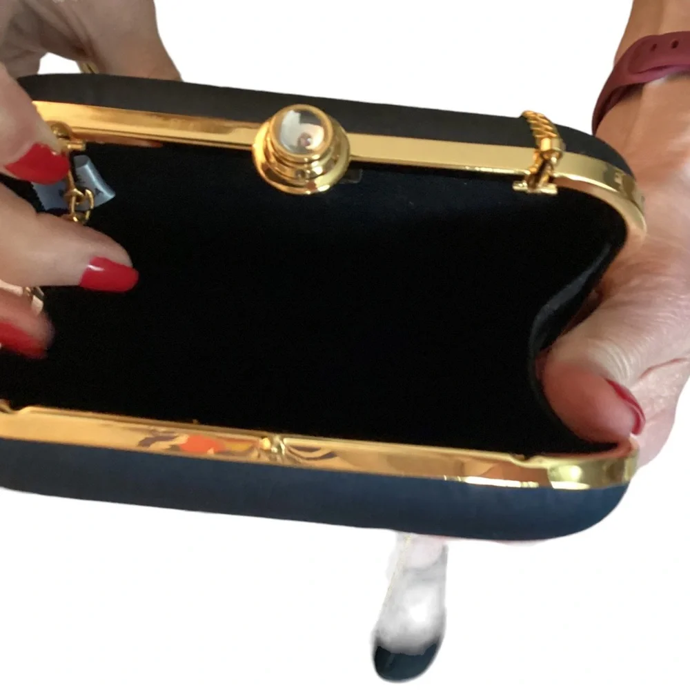 Columbine evening bag in navy EUC - Picture 4 of 4